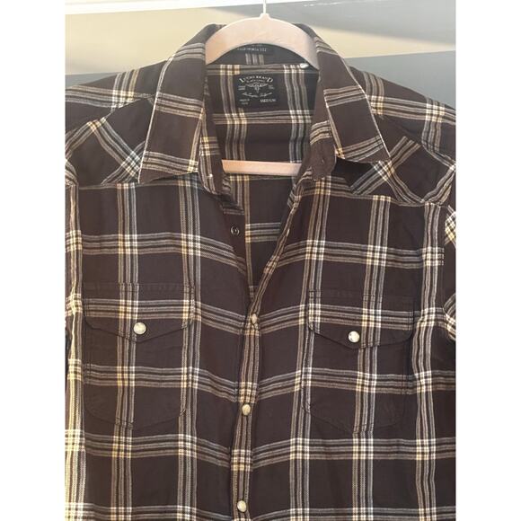 Lucky Brand California Fit Plaid Pearl Snap Shirt Mens M Country Ranch Western - Picture 8 of 8